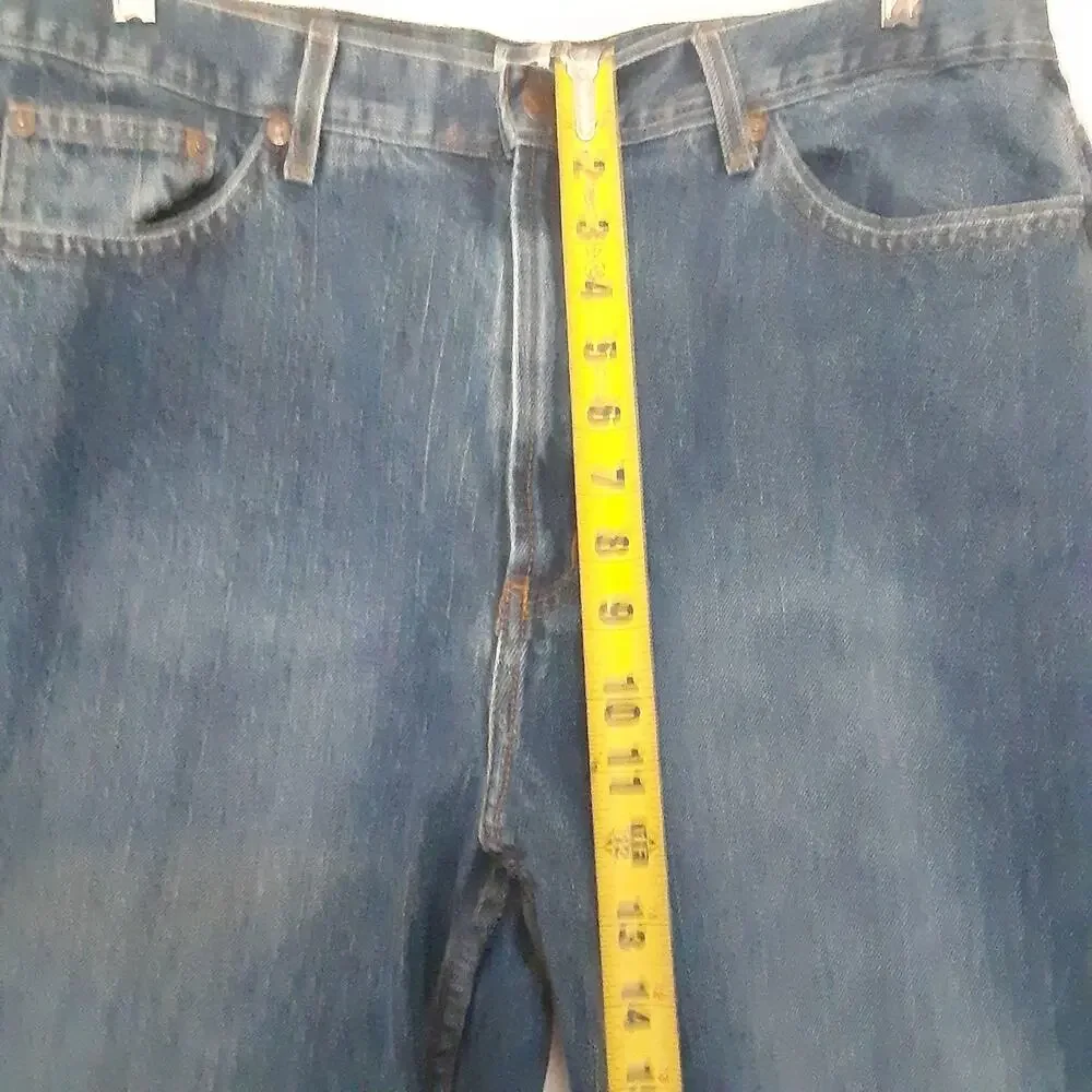 Mens The Original LEI Blue Denim Jeans Size 38x32 Distressed READ